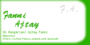 fanni ajtay business card